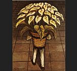 Man Carrying Calla Lilies by Diego Rivera